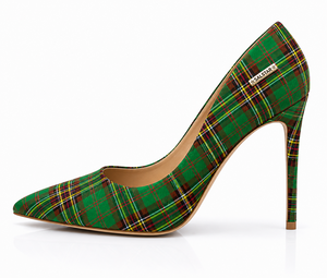 Chaussures à talons hauts pour femmes, motif tartan, bout pointu, style stiletto, pour mariage et soirée, fabricant - Product Image 1