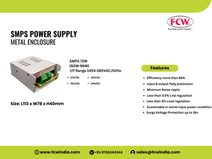แหล่งจ่ายไฟแบบ SMPS แบบโลหะหุ้มฉนวน สำหรับอุตสาหกรรม แปลงไฟ AC เป็น DC - Product Image 3
