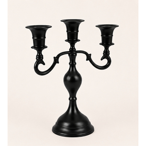 Wholesale Matte <b>Black</b> Metal 3-Arm Candelabra Candle Holder Vintage Style <b>Candlestick</b> Stand for Wedding Table Centerpiece Events - Product Image 1