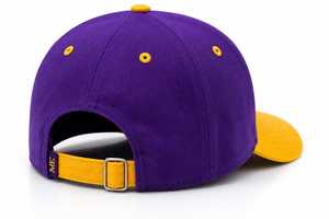 Customized Malvan Enterprises 6-Panel Baseball Cap <b>Purple</b> Yellow 3D Embroidered ME Logo Adjustable Unisex Sporty - Product Image 2