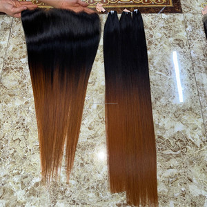Hot Selling Human Hair <b>Bundles</b> Raw Vietnamese Hair With Lace Frontal set Lace Front Wigs Human Hair Transparent HD Lace - Product Image 1