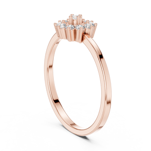Classic Round Cut Lab Grown Diamond <b>Ring</b> <b>Set</b> in 18KT Rose <b>Gold</b> Rhodium Plated Minimalist Engagement Wedding Daily Use for Women - Product Image 2