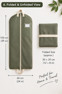 Wholesale Custom logo Green Cotton Eco Friendly Zip lock Dustproof Hanging Suit Cover Garment Bag Storage Bag For Home Use - Product Image 6