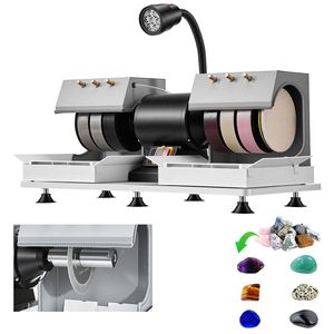 Macchina Lucidatrice per Pietre da 6 Pollici 220V 2/5 HP 1800 RPM con Ruote in Resina Diamantata, Lampada LED e Sistema di Raffreddamento ad Acqua - Product Image 1