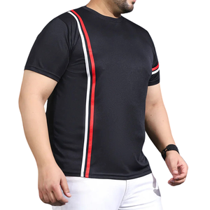 Camiseta de Manga Corta para Hombre, Talla Grande, Corte Holgado, Color Negro, Tejido de Punto, 100% Algodón, Transpirable, Anti-Pilling, Cuello Redondo - Product Image 3
