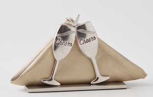 Porte-serviettes en métal design verre à champagne, texture moulée, pour cuisine et salle à manger, commande en gros - Product Image 2