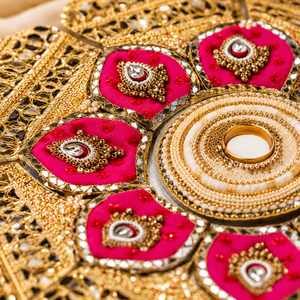 Rangoli artisanal en miroir pour la décoration de mariage et de festival, décoration de sol traditionnelle pour l'entrée de la maison - Product Image 4