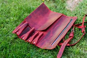 Étui à couteaux en cuir pour chef, sac de transport professionnel pour couteaux de cuisine, protection de luxe durable et anti-odeurs, étui pour ustensiles de cuisine LSKR-0049 - Product Image 6