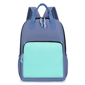 Stylish Contrast Color Student bag <b>School</b> bag <b>Backpack</b> Waterproof Large Capacity College Bookbag for Teens - Product Image 2