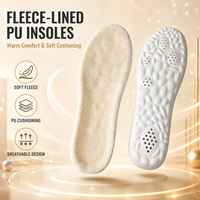 Semelles intérieures en mousse PU douces et chaudes de qualité supérieure, doublées de fourrure, amortissantes et thermiques, pour bottes d'hiver, chaussures de neige et usage quotidien