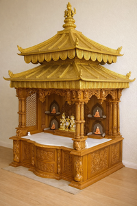 Autel Catholique en Bois de Teck Fait Main et Personnalisé avec Finition Antique et Design Sculpté à la Main, Meuble de Salon pour la Maison, États-Unis - Product Image 2