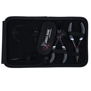 Kit de Herramientas para Extensiones de Cabello Negro con Alicates de Acero Inoxidable de 5 Pulgadas para Crimpar y Remover Microperlas, Agujas de Coser y Velcro para Uso en Salón - Product Image 1