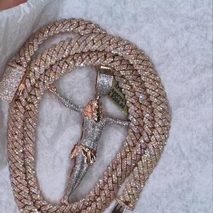 Bijoux Hip Hop tendance, pendentif crucifixion Jésus en argent sterling 925 avec diamants Moissanite VVS bicolores pour hommes - Product Image 2