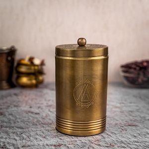 Premium Brass Container Wholesale Price Decorative Storage <b>Jar</b> for Spices Sugar Tea and Kitchen Use Handmade Brass Container - Product Image 2