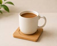 Sous-verre en bois de plage 95x95 mm, dessous de plat écologique imprimé sur mesure, épaisseur 10 mm, modèle WCB33 pour table à manger, design classique