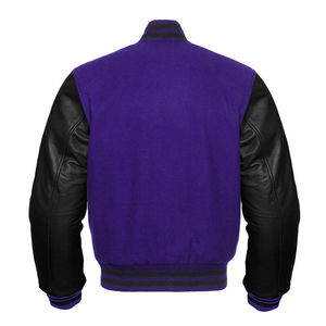 แจ็คเก็ตเบสบอลผู้ชายทรงโอเวอร์ไซส์แบบ Letterman ปักลาย Chenille ตามสั่ง - Product Image 1