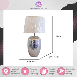 Bulk Stock Supplier Selling Superb Quality <b>Indoor</b> <b>Lighting</b> Glossy Nickel Finish Aluminum Side Table Lamp for Home Decor on Sale - Product Image 2
