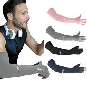 Ensemble de yoga respirant pour femmes WARPRO INDUSTRY avec manches à doigts intégrés – Gris, Noir, Rose, Bleu marine – Protection UV 100 % polyester - Product Image 1