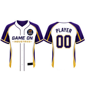เสื้อเบสบอลผู้ชายพิมพ์ลายคุณภาพพรีเมียมขายดีจาก Game On Industries ระบายเหงื่อได้ดี แขนสั้น พิมพ์ลายแบบ Sublimation - Product Image 4