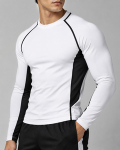 <b>Mens</b> Full Sleeve Eco-Friendly 140g Rash Guard Quick Dry <b>Compression</b> T-<b>Shirt</b> Breathable Anti UV Sports Top Polyester/Nylon Front - Product Image 4
