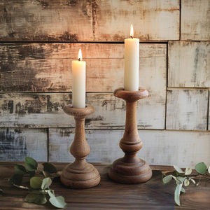 Support de bougie en bois - Product Image 4