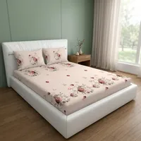 Parure de lit crème élégante 300 fils/cm², taie d'oreiller durable et écologique, 118 GSM, microfibre douce au toucher, pour chambre moderne et maison.