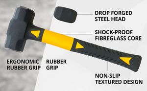 Eastman Cast Forge LTD. Industrial Grade E-3006 Sledge <b>Hammer</b> En-8 Steel Red+Black Fibre Handle 3-Year Warranty Customized OEM - Product Image 3
