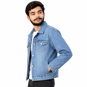 Custom Denim Jackets Private Label Custom Denim Jackets for Streetwear Brands Oversized <b>Washed</b> Finish - Product Image 2