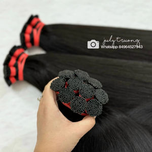 Extensions de cheveux humains I-Tip en kératine de haute qualité, vierges, alignées sur les cuticules, origine Vietnam, styles raides et ondulés, teintes toutes couleurs - Product Image 6