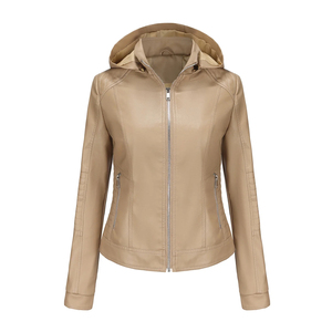 Premium Quality Fashion Style Casual Wear Leather Classic Outer Wear Breathable Windproof Women Leather Jacket - Product Image 4