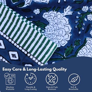 Classic Blue Floral Printed Cotton Linen <b>Tablecloth</b> Rectangle Washable Home Use Customizable <b>Square</b> <b>Tablecloth</b> Weddings - Product Image 2