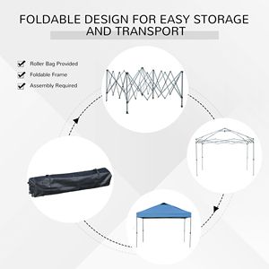 Blue 10 X 10 Pop up Event Tent with Easy Move <b>Roller</b> <b>Bag</b> 3-Level Adjustable Height Top Vent Window Design - Product Image 4