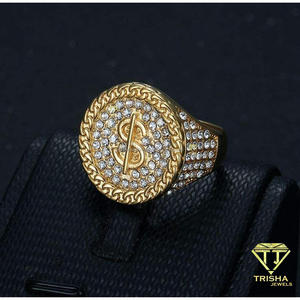 Bague de luxe en argent sterling 925 avec diamant Moissanite et finition dorée pour les acheteurs en gros de bijoux Hip Hop - Product Image 2
