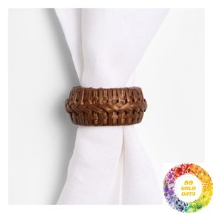 Anneau de serviette en rotin fait main, vaisselle de style côtier pour les repas en plein air, les pique-niques, les événements, les restaurants, les complexes hôteliers et l'hôtellerie - Product Image 1