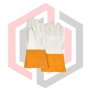 ถุงมือเชื่อม TIG หนังแพะ/หนังวัว ทนทาน รับแรงกระแทกสูง ป้องกันการฉีกขาด ป้องกันการบาด ป้องกันไฟ ป้องกันความร้อน หนา 11 ออนซ์/8 ออนซ์ - Product Image 1