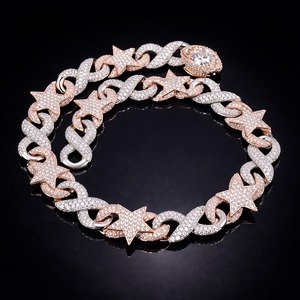 Cadena de Hip Hop con Diamantes de Moissanita, Joyería de Moda Contemporánea para Hombres y Mujeres, Ideal para Fiestas - Product Image 4