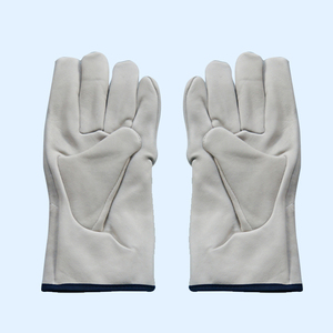 Gants de sécurité en cuir blancs, lisses, antidérapants, avec bracelet réglable, gants de travail polyvalents - Product Image 6