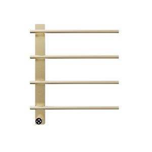 Moderno Portasciugamani in Ottone e Acciaio 20,5 X 24,2 X 3,2 Pollici con Funzione di Riscaldamento e Pieghevole per Bagno, Cucina, Camera da Letto e Soggiorno - Product Image 1