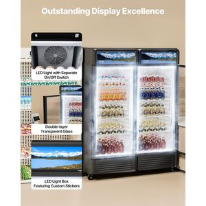 Frigorifero Commerciale per Bevande con Porta in Vetro da 9,7 Piedi Cubi, Espositore Refrigerato per Vini e Bevande - Product Image 5