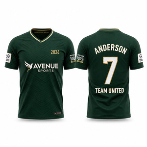 Camiseta de Fútbol Personalizada por Sublimación, Unisex, para Adultos, de Poliéster Transpirable, de Secado Rápido, con Cuello en V, Nombre del Jugador, Manga Corta - Product Image 3