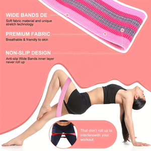 Banda de Resistencia Rosa para Ejercicios de Hip Thrust, Banda de Ejercicio de Resistencia Media, Banda de Ejercicio en Bucle de Tela de Poliéster Resistente al Sudor, Cómoda para Yoga - Product Image 4
