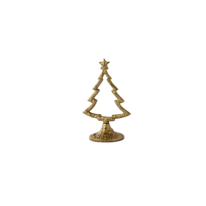 Gold Plated Christmas <b>Tree</b> Sculpture Handmade Tabletop Decor Traditional Style Living Room Decoration - Product Image 1