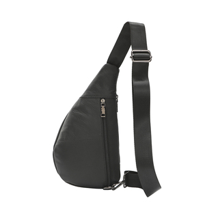 Sac de poitrine minimaliste pour homme en cuir synthétique microfibre avec fermeture éclair antivol, sac bandoulière pour usage quotidien - Product Image 1