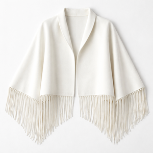 Wholesale Custom White <b>Fringe</b> Cape for Wedding <b>Jackets</b> and Wraps - Factory Direct Supplier - Product Image 5