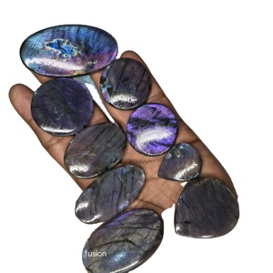 Gran Oferta: Lote de Cabujones de Labradorita Natural Hermosos, Pulidos y Lisos, con Efecto de Juego de Color y Fuego, Certificados, de 20-45mm, para Joyería - Product Image 4