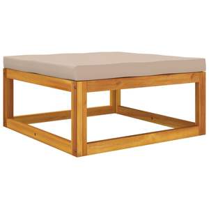 Repose-pieds de jardin standard 100% polyester en bois d'acacia massif couleur taupe, mobilier de patio - Product Image 5