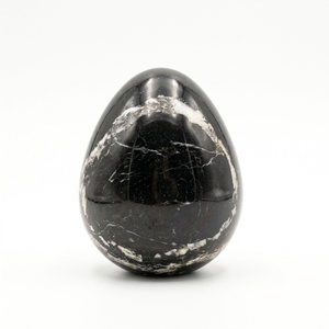 Escultura de Piedra Tallada a Mano con Forma de Huevo de Mármol Negro Jet, Tallado en Relieve, 2-5 Pulgadas, Decoración Navideña, Regalo, OEM, ODM - Product Image 6