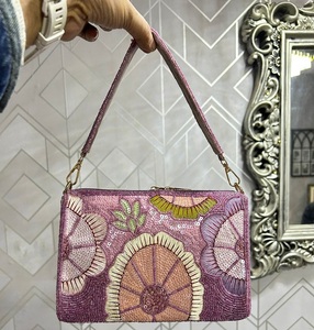 Designer <b>Seed</b> Bead Crossbody Handbag ZIP Closure Waterproof Large Capacity Elegant Handmade Beaded Embroidery Adjustable Outdoor - Product Image 3