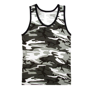 Camiseta sin mangas con estampado de camuflaje para hombre, cuello redondo, estilo casual, tejido, ropa Shan, camisetas sin mangas de camuflaje unisex premium - Product Image 1