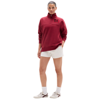 Pull-over matelassé demi-zippé pour femme, col rond, manches longues, coupe ample, décontracté, hiver
